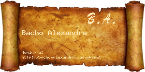 Bacho Alexandra névjegykártya